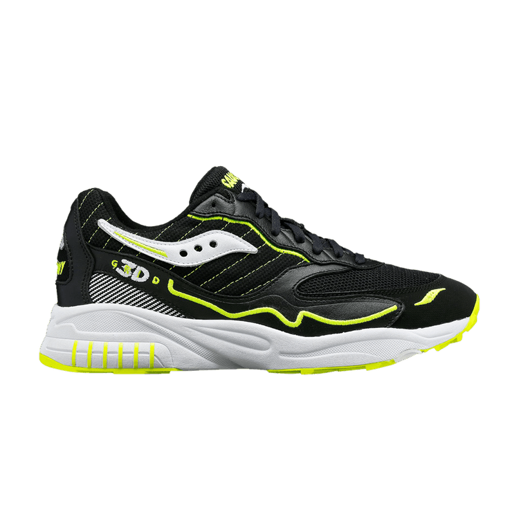 Saucony 3D Grid Hurricane Black Acid Yellow